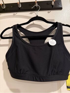 Xersion Black Racerback Medium-Impact Sports Bra